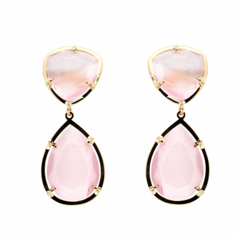 Pendientes piedra color oro 18k [35-9314-r-p9-839]