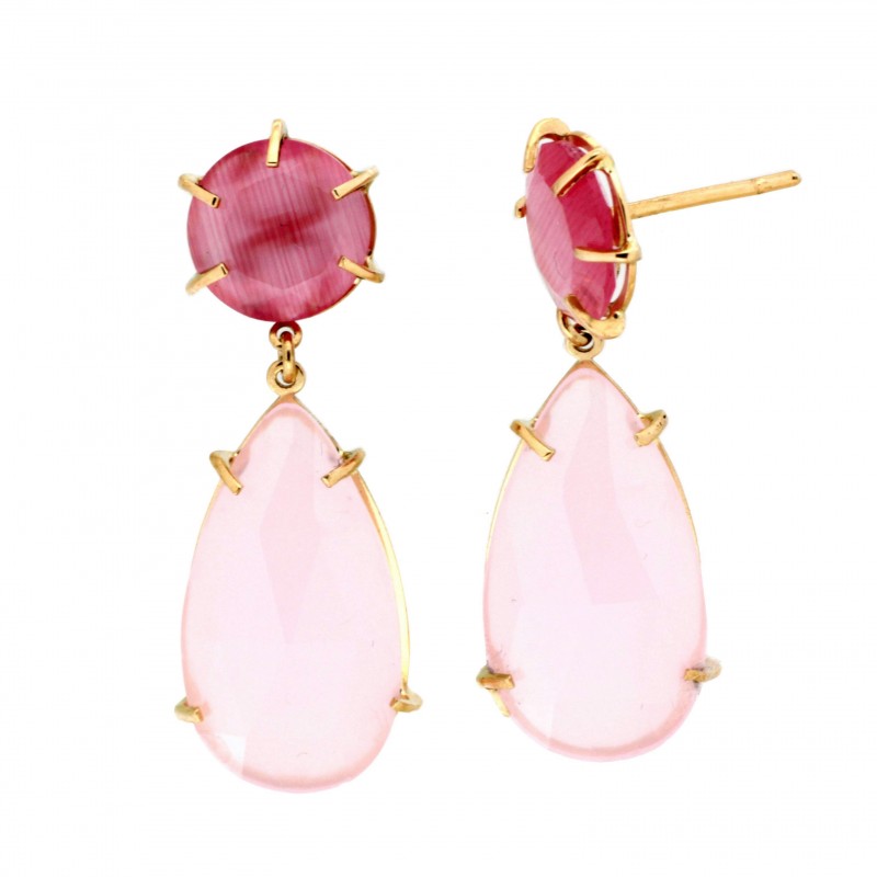Pendientes piedra color oro 18k [35-9787-1-p9-839]
