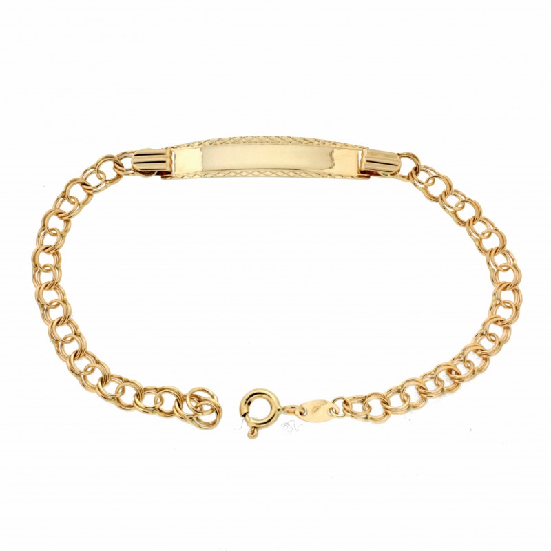 Pulsera hungara con chapa oro 18k [35-b-400]