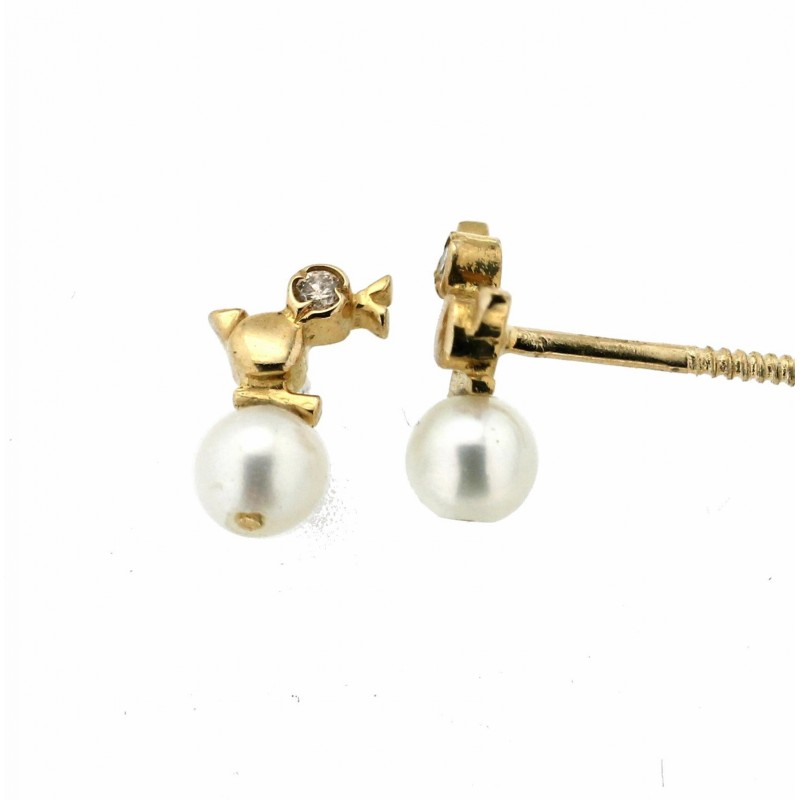 Pendientes diamantes oro amarillo 18K [36-4631-P]