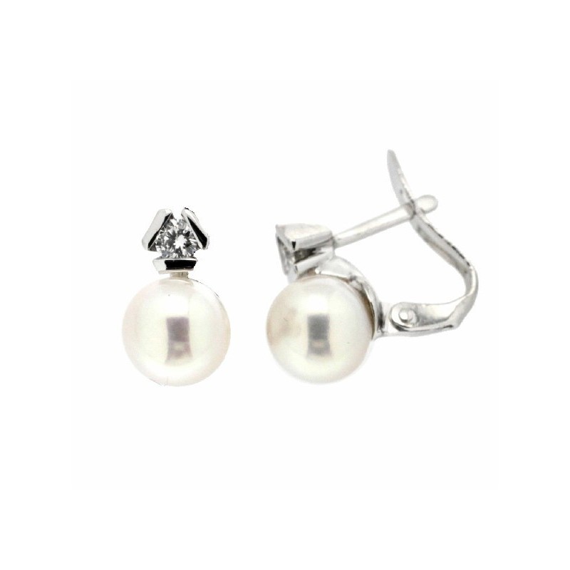 Pendientes diamantes oro blanco 18K [38-9464-2-P]