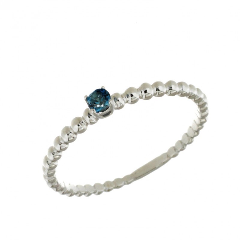 Sortija london blue oro blanco