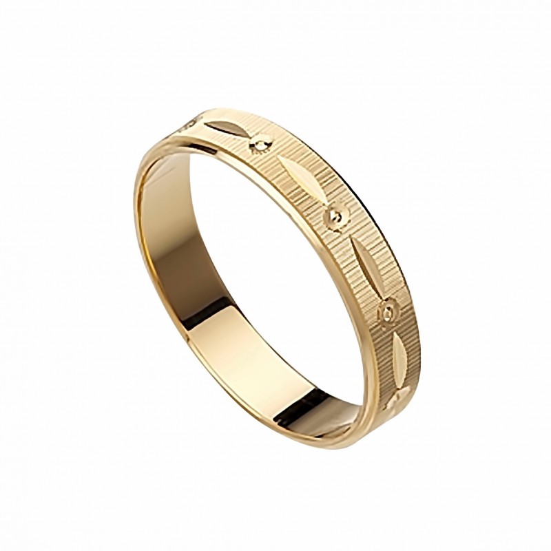 Alianza lapidada oro amarillo