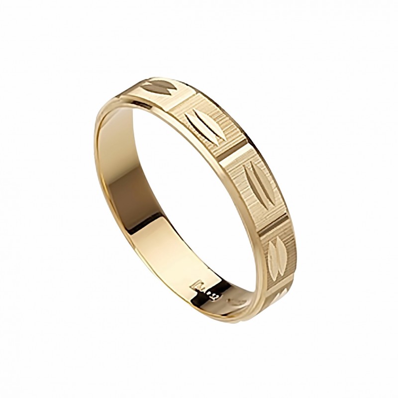 Alianza lapidada oro amarillo