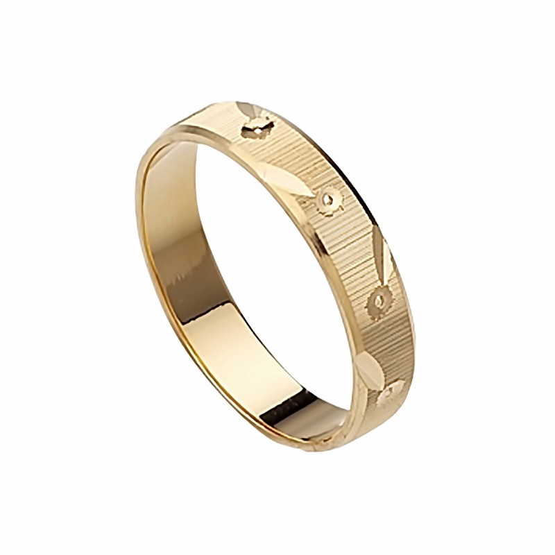 Alianza lapidada oro amarillo