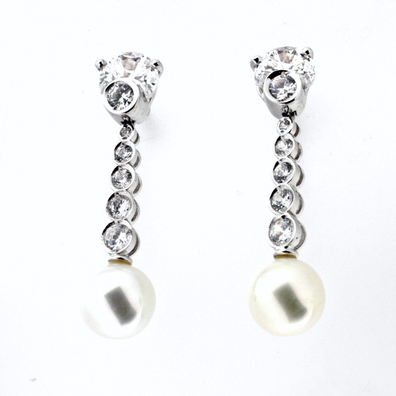 Pendientes perla oro 18k [42-3651-p]