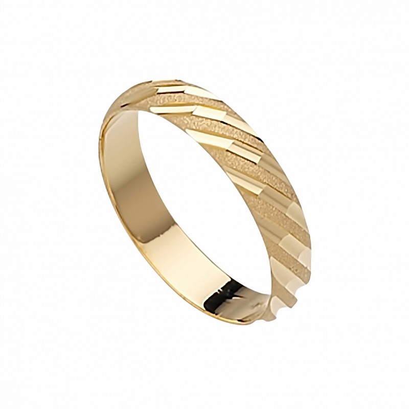 Alianza lapidada oro amarillo