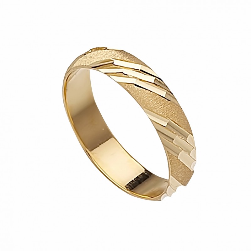 Alianza lapidada oro amarillo