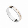 Alianza lisa oro blanco rosa
