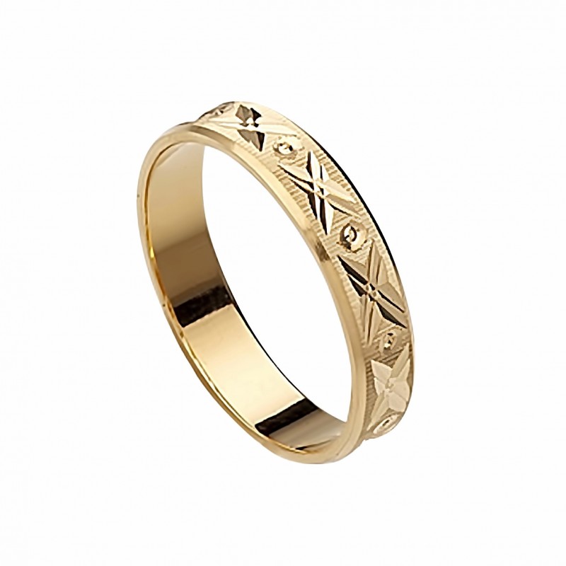 Alianza lapidada oro amarillo