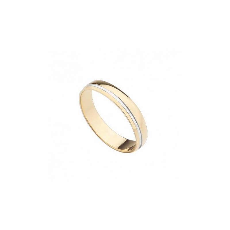 Alianza lisa oro amarillo blanco