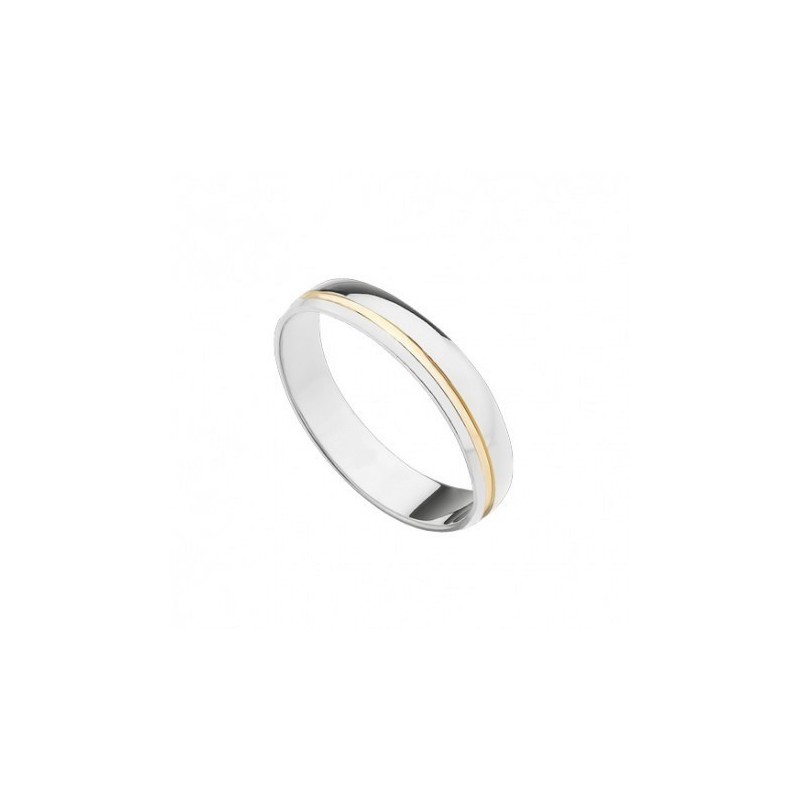 Alianza lisa oro blanco amarillo
