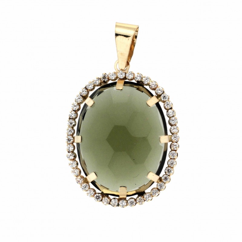 Colgante piedra color oro amarillo 18k [49-12709-2 ]