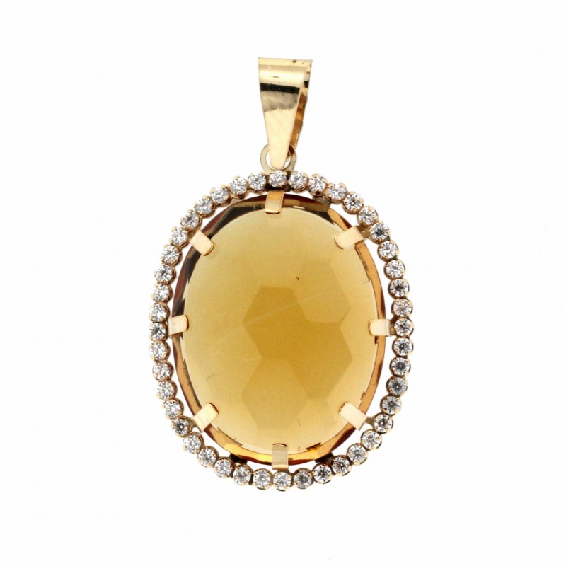 Colgante piedra color oro amarillo 18k [49-12709-3 ]