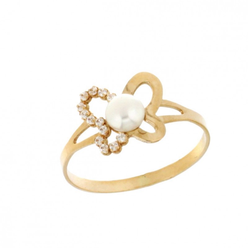 Anillo sortija perla comunion oro amarillo, oro 18k [ 49-12753-s ]