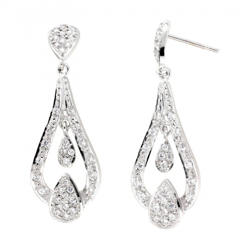 Pendientes oro blanco oro 18k [49-18502-p]