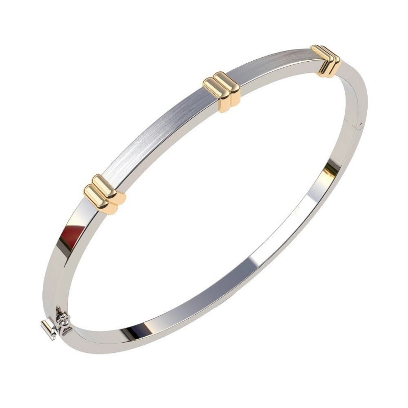 Pulsera caña oro blanco oro 18k [51-0-35-b]