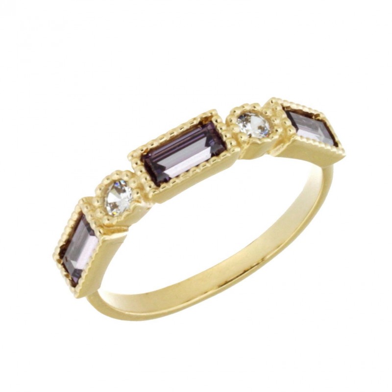 Anillo sortija amatista oro amarillo, oro 18k [ 51-1052-am-s ]