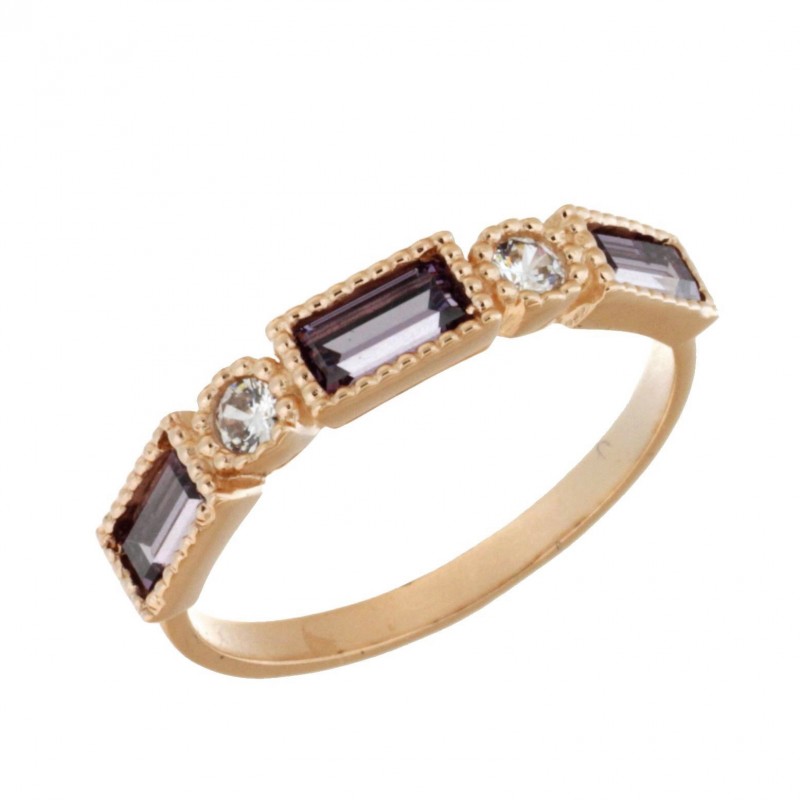 Sortija amatista oro rosa