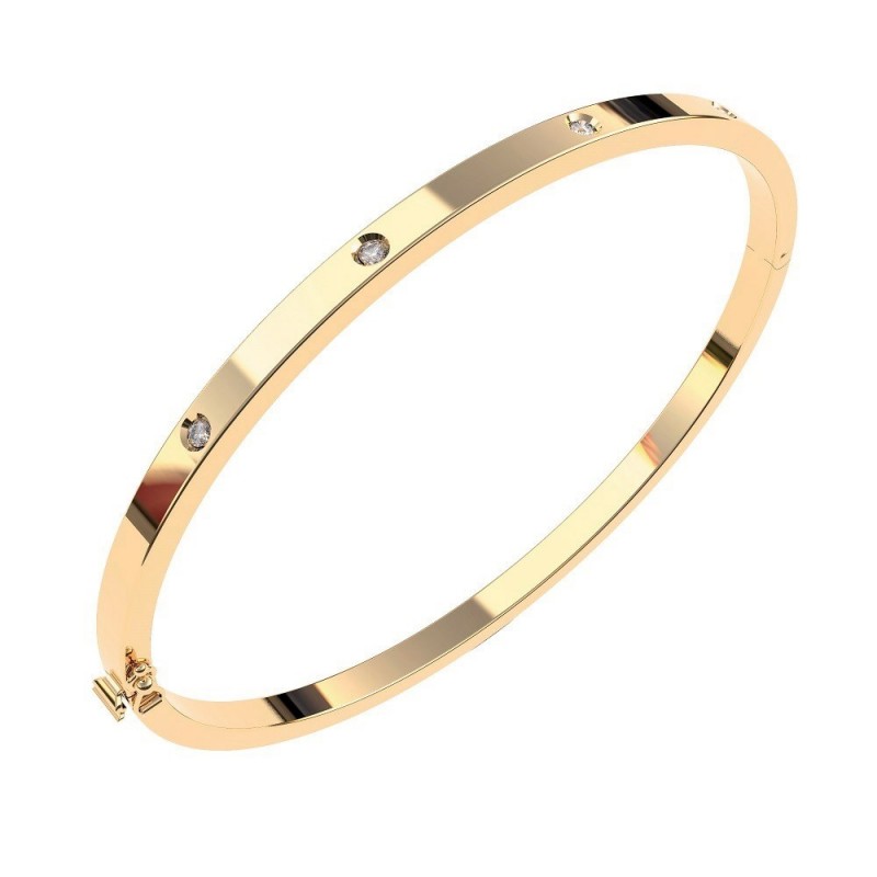 Pulsera caña circonitas oro 18k [51-29-35]