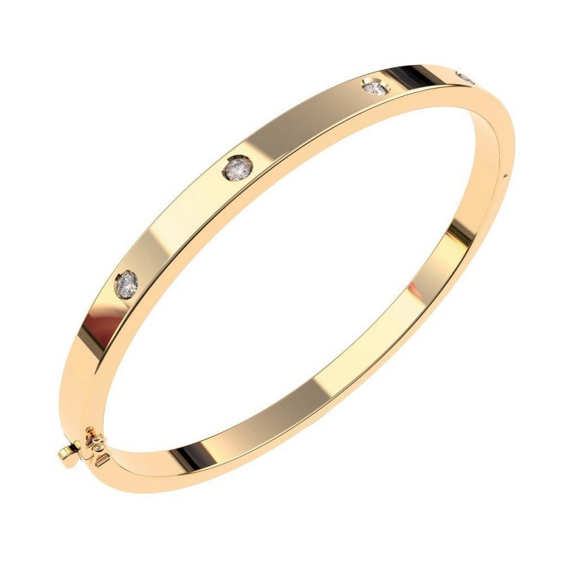 Pulsera caña circonitas oro 18k [51-29-50]