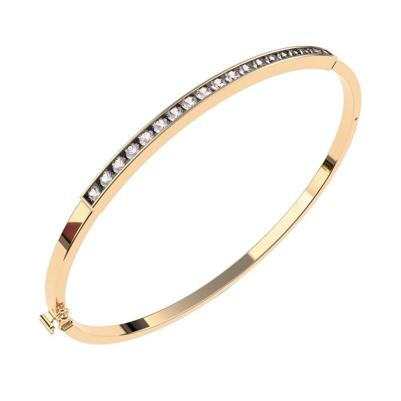 Pulsera caña circonitas oro 18k [51-3-30]