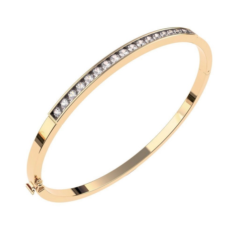 Pulsera caña circonitas oro 18k [51-3-35]