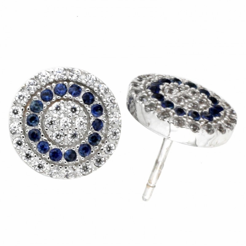 Pendientes oro blanco zafiro 18K [51-36-1Z-P]