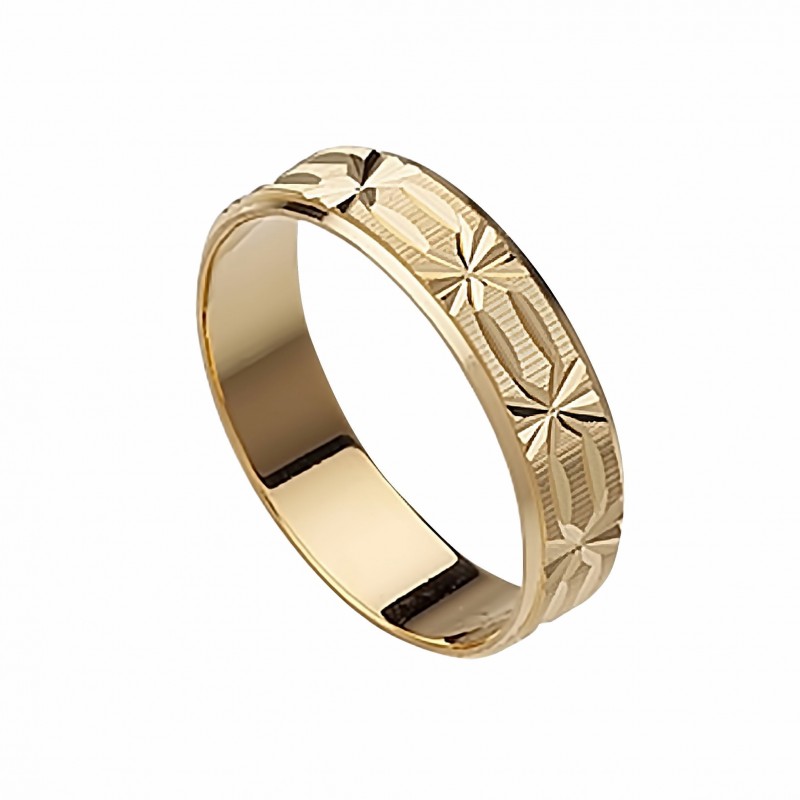 Alianza lapidada oro amarillo