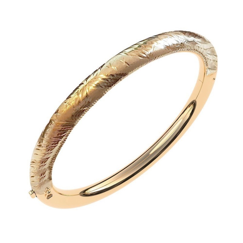 Pulsera caña grabada oro 18k [51-40-60-g]