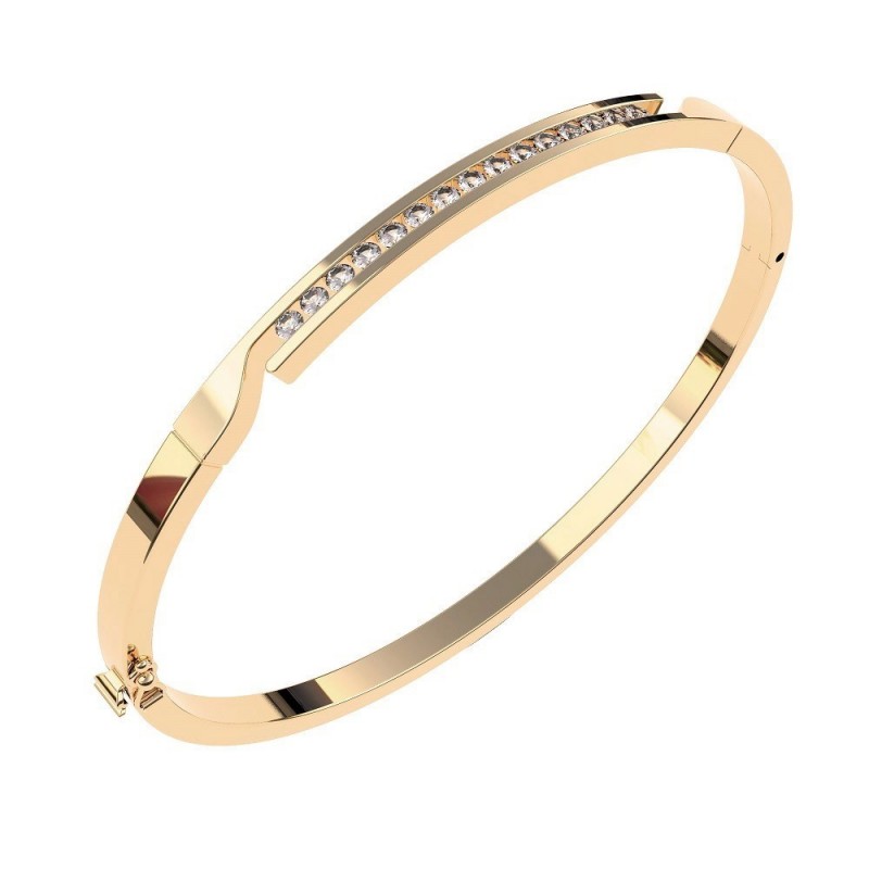 Pulsera caña circonitas oro 18k [51-5-35]