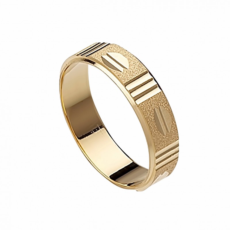 Alianza lapidada oro amarillo