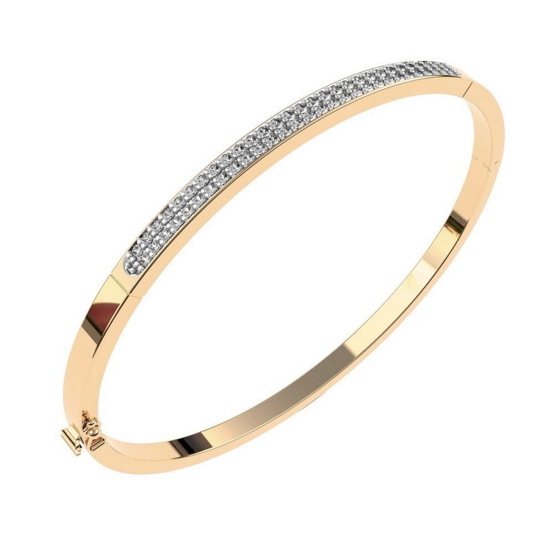 Pulsera caña circonitas oro 18k [51-6-35]