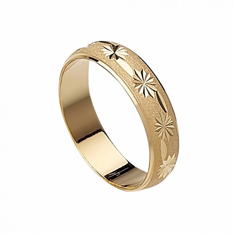 Alianza lapidada oro amarillo