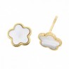 Pendientes nacar flor oro amarillo 18K [19-447-1055-P]