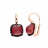 Pendientes diamantes negros rubi