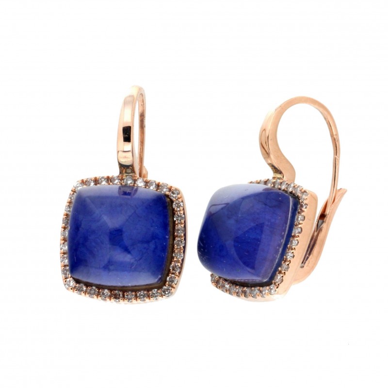 Pendientes diamantes lapis oro amarillo 18K [56-5793-L-P]