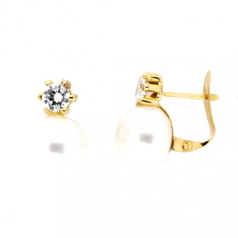 Pendientes perla oro amarillo 18K [56-6260-P]