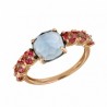 Sortija oro rosa topacio rosa london blu