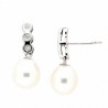 Pendientes perla oro blanco oro 18k [56-6637-1-p]