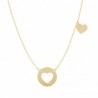 Gargantilla corazon calado motivo, oro 18k [56-6730]