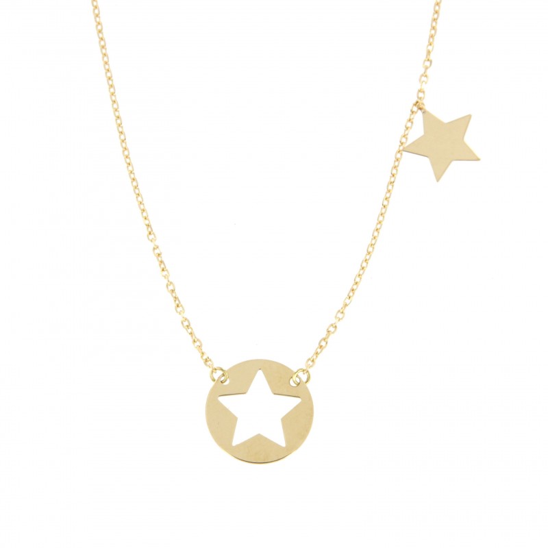 Gargantilla estrella calado motivo, oro 18k [56-6731]