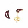 Pendientes luna piedra color oro amarillo 18K [56-6783-8R-P]