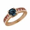Sortija oro rosa london blue topac rosa