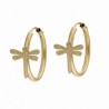 Pendientes aro libélula mate oro 18k [56-6801-2m-p]