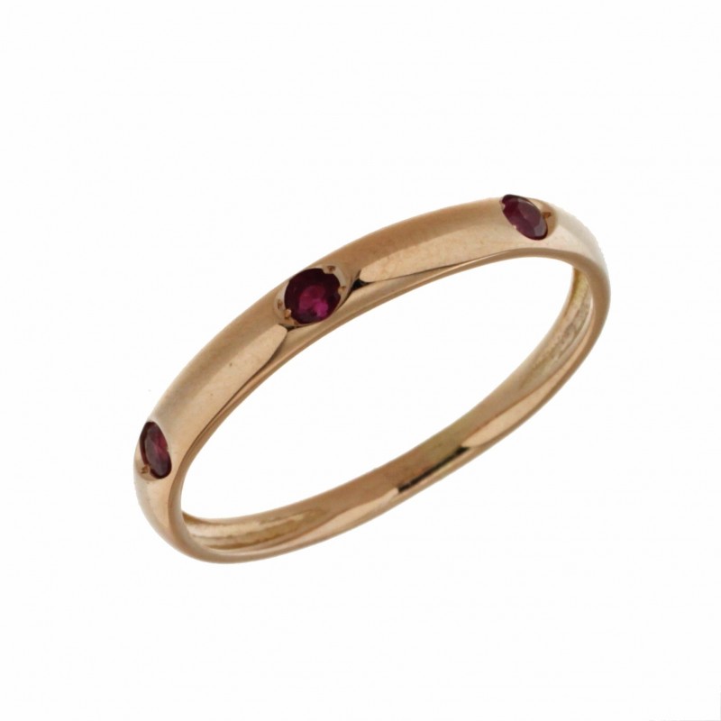 Sortija rubi oro rosa