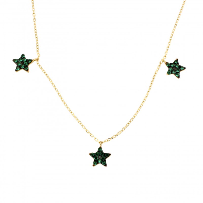 Gargantilla estrella topacio verde, oro 18k [56-6997-4tv]
