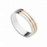 Alianza lisa oro blanco rosa