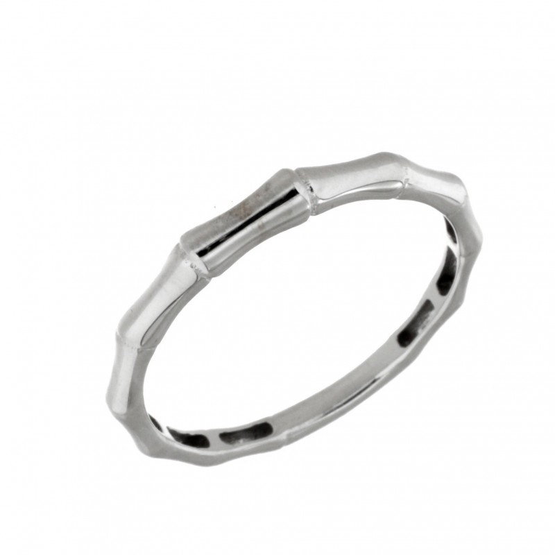 Sortija bambu oro blanco