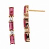 Pendientes oro rosa cuarzo fucsia oro 18k [56-7031-f-p9-839]